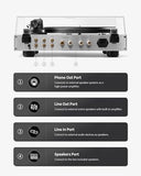 ANGELS HORN Hi-Fi Bluetooth Turntable with Speakers, AT-3600L Record Player