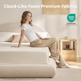 RECCI AirFrame Half-Moon Upholstered Queen Platform Bed Frame
