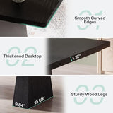 63-Inch Executive Desk, Large Office Computer Desk with Double Pedestal, Modern Simple Workstations Writing Table, Black
