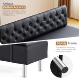 OmySalon Waiting Room Bench with Back, 58.6’’ Office Guest Chair Upholstered Reception Seating,
