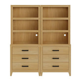 WAMPAT 74" Tall BookBookshelf, Large Farmhouse Bookcase with 3 Drawers