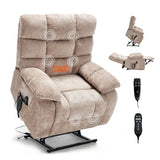 Power Lift Recliner Chair with Massage & Lumbar Heat, Big and Tall, Beige
