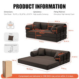 79" Memory Foam Sofa Bed, High Backrest Convertible Futon Boneless Couch