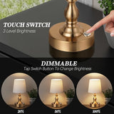 PARTPHONER Mini Cordless LED Table Lamp, 5200mAh Rechargeable Battery Operated Lamp, 3-Level Brightness, Touch Dimmable Desk Lamp