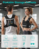 Mieakvool Weighted Vests for Women Men, 8 12 16 20 lb Weighted Vest with Storage Pockets, Rucking Vest with Reflective Stripe, Adjustable Straps