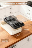 MAD SHARK 2-in-1 Detachable Knife Block & Silverware Organizer, Drawer Knife Holder for 10 Knives, BPA-Free, Blade-Safe Slots, No Knives
