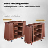 Heavy-Duty Linen Cleaning Cartwith Laundry Bag, Cleaning Service Cart with Storage Shelves for Room Service and Janitorial Use