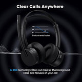 Wireless Headset with Mic for Work, Bluetooth Headset with Microphone for PC