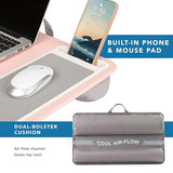 Home Office Lap Desk with Device Ledge, Mouse Pad, and Phone Holder