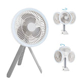 LETOUR Camping Fan with Led Light,Rechargeable Camping Fan 4 Speed Modes Ten Fan with Hanging Hook for Travel Camping Tent Office