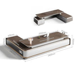 DUWEIKE Modern L-Shaped Executive Desk, 94" Luxury Professional Office Desk