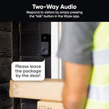 WYZE Wireless Duo Cam Video Doorbell (Chime Included), Battery Powered, 2K Full HD Video