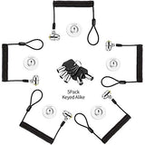 Keyed Alike 5Pack Security Hardware Cable Lock Kit,Retractable Cable Lock Portable Keyed Laptop Lock 5Keys 6.2Ft for Monitors