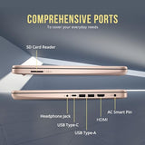 14" HD BrightView Laptop, Intel Celeron N150, 16GB RAM, 416GB Storage (128GB eMMC + 288GB Docking Station Set), Intel UHD Graphics
