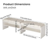 Modern White Waiting Room Bench with Open Storage Shelf