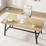 Rustic Dining Table for 6-8 People, 70” Long Rectangle Kitchen Table, Industrial Farmhouse Wooden Kitchen Tables, Home