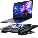 Laptop Cooling Pad, Gaming Laptop Cooler with 7.1 Inch Powerful Fan, RGB Lights & 3-Speed Fan Control & LCD Diamond Design
