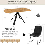 HIPIHOM Extendable Dining Table Set for 6 People