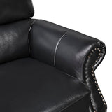 Lexicon 86" W Sofa, Top Grain Leather Match Comfy Sofa with Nailhead Trim, Rolled Arms