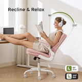 amseatec Office Chair Adjustable Desk Chair Mid Back Executive Comfortable Fabric Ergonomic Back Support Home Computer Chair with Padded