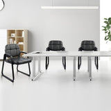 Waiting Room Guest Chair with Bonded Leather Padded Arm Rest for Office Reception