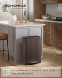 SONGMICS Trash Can, 13 Gallon (50 L) Garbage Can for Kitchen, with Lid