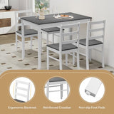 Compact Wooden Dining Table and Chairs Set for Kitchen, Dining Room