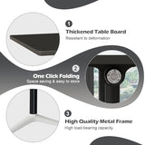Usosidam Folding Conference Room Table with Wheels, Modular Mobile