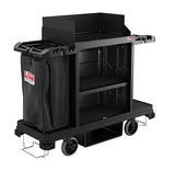 Suncast Commercial Standard Housekeeping Cart with Laundry Bag, Vacuum Holders