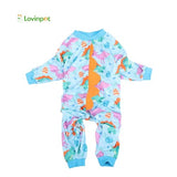 LovinPet Large Dog Pajamas, Four-Leg Stretch Onesie Bodysuit, Lightweight UV-Shielding Pajamas, Anti-Lick Calming Recovery Suit for Surgery, Pull-On for Medium and Large Breeds,Green Orange,3XL