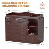 Brown Changing Table Dresser, Baby Nursery Dresser, Diaper Changing Table