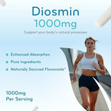 Diosmin 1000mg Circulation and Vein Support Supplement - High Strength Diosmin Varicose Leg Vein Supplement - Vegan Non-GMO & Gluten Free - Formulated in American cGMP Lab (90 Servings)