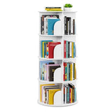 SpaceAid 4 Tier Rotating Bookshelf Tower, Spinning Bookcase Lazy Susan, Revolving 360 Book Shelf Storage Round Carousel