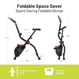 ATIVAFIT 3-in-1 Foldable Exercise Bike for Home, Upright & Recumbent Indoor Bike with 8-Level Magnetic Resistance, Resistance Bands, Quiet Cardio, Adjustable Seat (Orange-New)