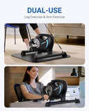 Under Desk Bike Pedal Exerciser, Quiet Magnetic Mini Exercise Bike with MERACH App for Arm, Leg Recovery, Physical Therapy, Smooth Foot Desk Cycle