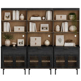 WAMPAT 72.8" Tall 5 Tiers Bookshelf with Doors & Drawer for Home Office