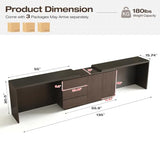 L-Shaped 3 Drawer Desk 135 Inch Extra Long Double Workstation with Retractable Side Desk for Two Shared Work Desk Engineering Wooden Home Office Desk