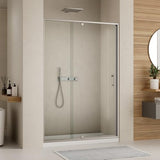 56-60" W x 71" H Pivot Swing Glass Shower Door,Pivot Frame Shower Door with 1/4"(6mm) Clear SGCC Tempered Glass,Chrome Finish Shower Doors,Reversible Installation
