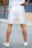 GINGTTO Jean Shorts Men Stretch Casual Summer Denim Shorts for Men White 33