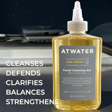 ATWATER Skin Armor Facial Cleansing Gel, Daily Gel Face Wash with Niacinamide, Salicylic Acid & Willow Bark Extract, Gentle Oil Control Cleanser for Normal to Combination Skin, Subtle Almond Scent