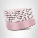 Logitech Wave Keys Wireless Ergonomic Keyboard with Cushioned Palm Rest, Comfortable Natural Typing