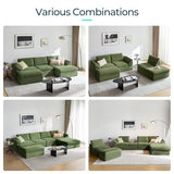 LINSY HOME 109" Modular Couch Modern Boneless Cloud Couch, U Shaped Sofa with Movable Ottomans