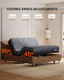 Amada Split King Adjustable Bed Frame and 14 Inch Cooling Gel Memory Foam Mattress Set