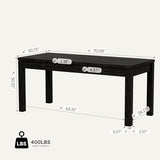 BERRY NEST Dining Table, 70" Rectangular Kitchen Table for 4–6 People