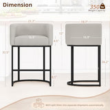 LUE BONA Counter Height Bar Stools Set of 6, Modern Barrel Counter Stools with Backrest and Arms