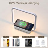 Besides Lamp with Wireless Charging, Table Lamp Touch Control with 10W Fast Charger, Nightstand Lamp with 3-Level Adjustable Brightness