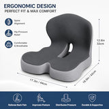 GueYi Orthopedic Seat Cushion – L-Shaped Lumbar Support Memory Foam Comfort for Long Sitting, Ergonomic Support for Office Chair, Wheelchair, Car & Travel (Pink,1)