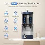 Waterdrop 2.25G Gravity Water Filter System, NSF/ANSI 42&372 Standard, Stainless Steel System with 2 Carbon Filters, Reduces 99% of Lead and Chlorine for Home, Camping, Emergencies, King Tank, Blue