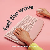 Logitech Wave Keys Wireless Ergonomic Keyboard with Cushioned Palm Rest, Comfortable Natural Typing