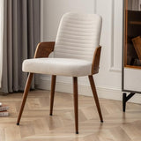 YOUUGIOR Dining Room Chairs,Mid Century Modern Kitchen Chairs,Upholstered Beige Fabric